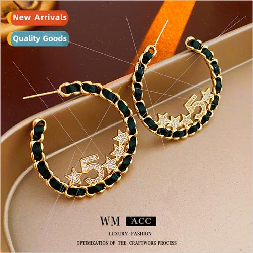 lver needle zirconia stars digal twisted leather earrings ea