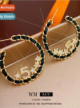 lver needle zirconia stars digal twisted leather earrings ea