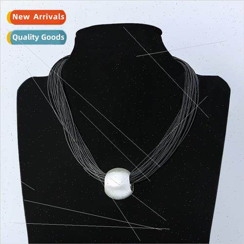 Metal Necklace Pop Jewelry Europe Geometric Round Necklace N