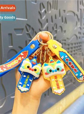 lion dance doll bag pendant keychain cute doll key chain dol