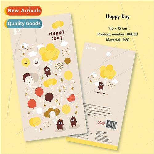 Korea cute bear B6030 balloon stars hot gold PVC drip cell p