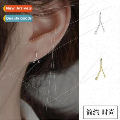 mple line earrings female ins niche earrings Koreaew tide fa