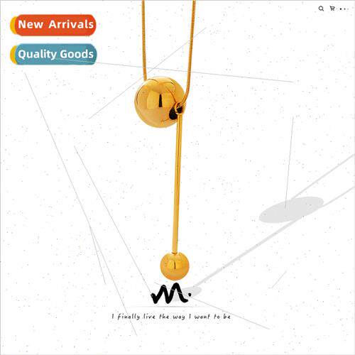 ins hip-hop nd steel beads tassel pendant necklace tanium st