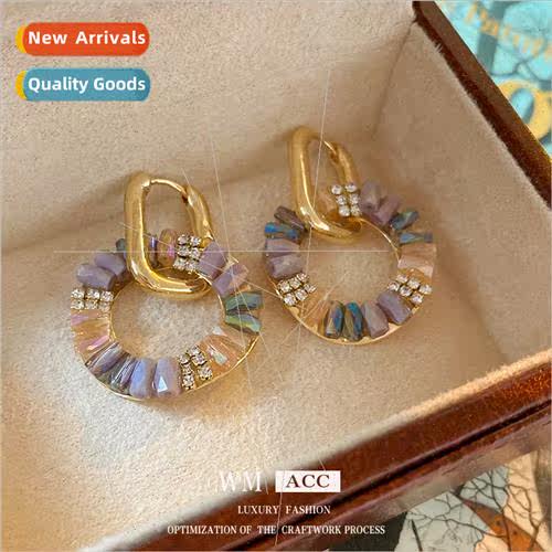 Zirconia Circle Earrings Retro Baroque Creative Earrings Ear