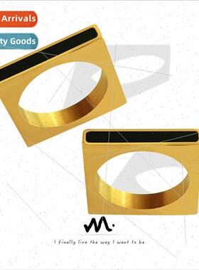 2022 Europe new niche geometric square ring tanium steel gol