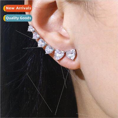 Zirconia love earrings female 2023 new earrings niche premiu
