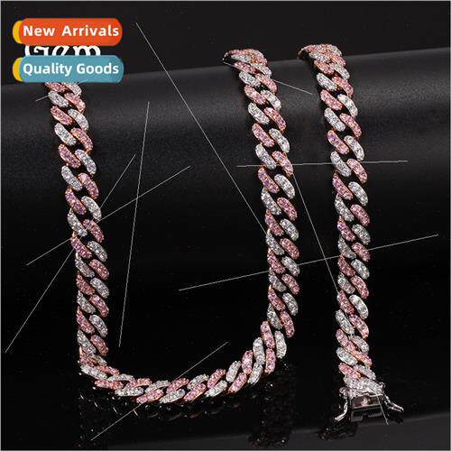 Europe 9mm Micro Pink Zirconia Cuban Chain Hip Hop PP Bracel