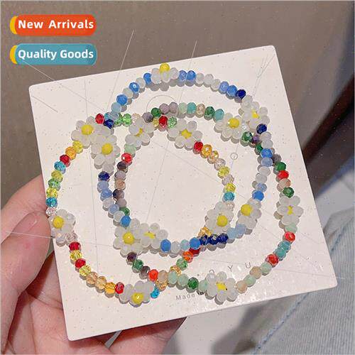 Korea new retro colorful flower bracelet cute female wild ra