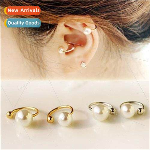 Pearl ear clip female whout ear holes 2023 spring new earrin