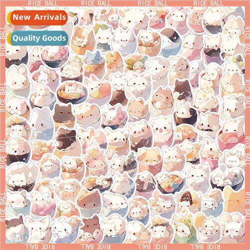 102 cartoon cute rice ball graffi stickers waterproDIY lapto