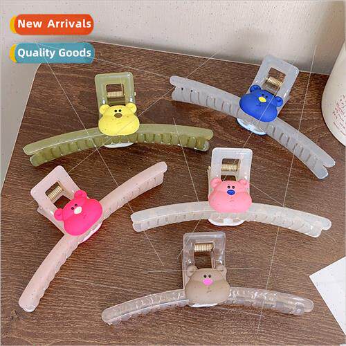 Cute doo doo bear hair clips girls back head cartoon shark c