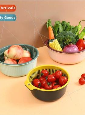 New color clashing double draining basket kchen dishwashing