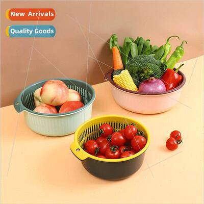 New color clashing double draining basket kchen dishwashing