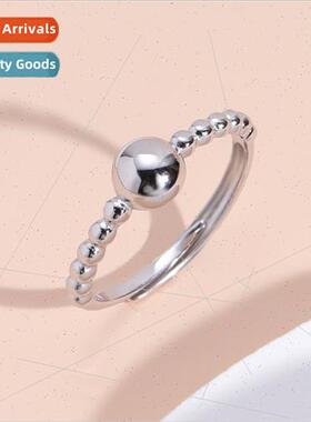 Korea s925 silver bean ring female niche simple adjustable i