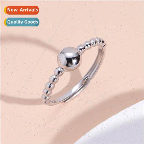 Korea s925 silver bean ring female niche simple adjustable i