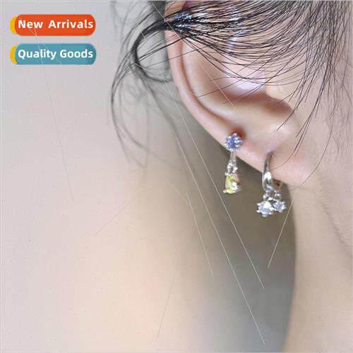 2022 fall new sparkling star drop earrings double pendant zi