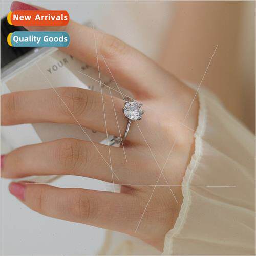 Europe trend vintage simple ins zirconia engagement ring适用 - 实物图