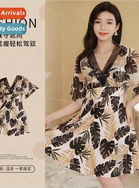 One-piece swimsu womens large size fat conservative 180 poun