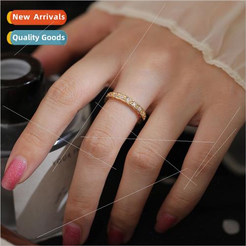 Fashion minimalist micro-setting opening adjustable gold zir
