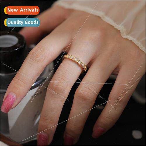 Fashion minimalist micro-setting opening adjustable gold zir