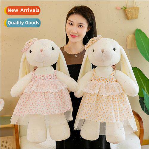 Cute kapok rabb plush toys shredded skirt rabb doll grabber