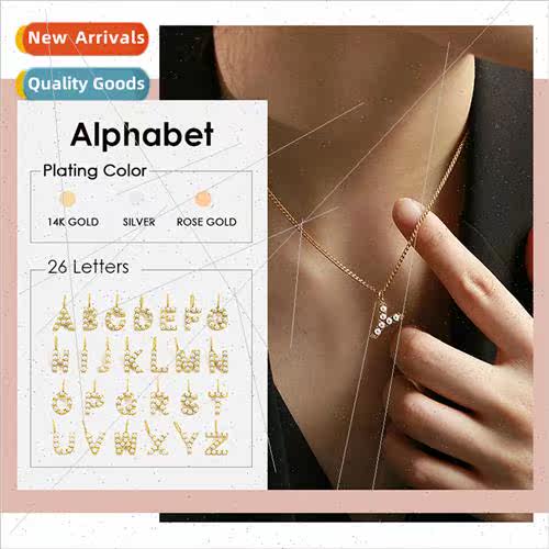 New Stainless Steel Alphabet Necklace Women Tanium Steel Col