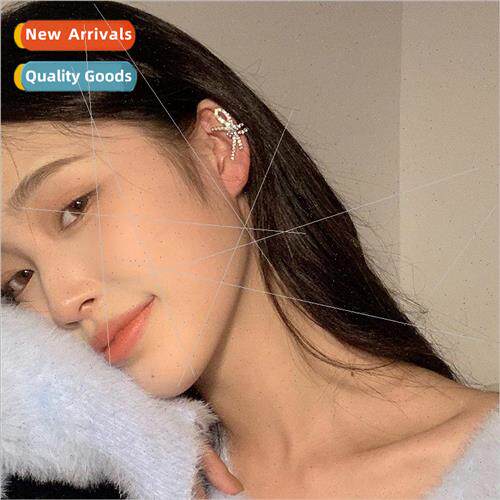 Sense whout ear holes ear clips rhinestone bow earrings ear