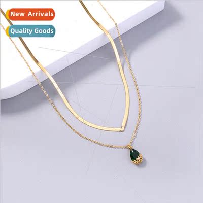 Fashion Double Layers Stackable Detachable Gold Flat Chain S