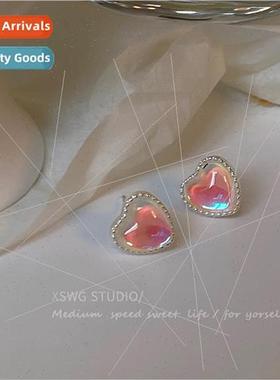 first love thing French small cat eye stone love earrings gi