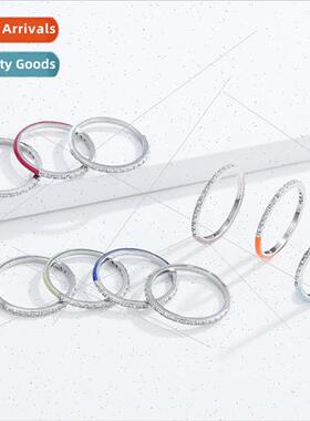 SS2023 Candy Color Enameled epoxy Copper wh Zirconium Ring S