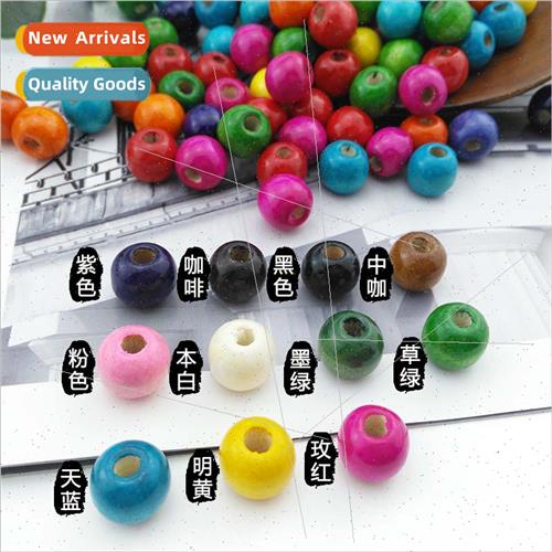Colorful wooden beads DIY handmade weaving back basket flowe