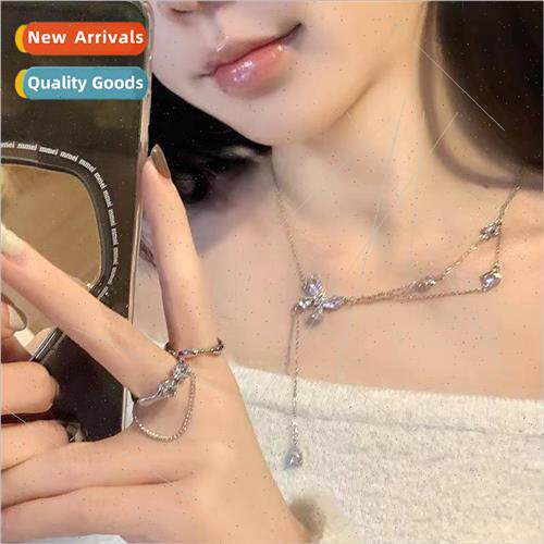 Fairy water drop butterfly necklace girlfriends birthday gif