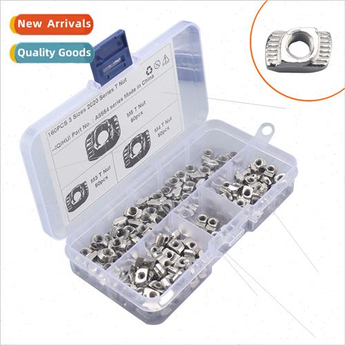 160PCS Assortment 3 sizes Euro T-nuts M3 M4 M5 Nut Blocks