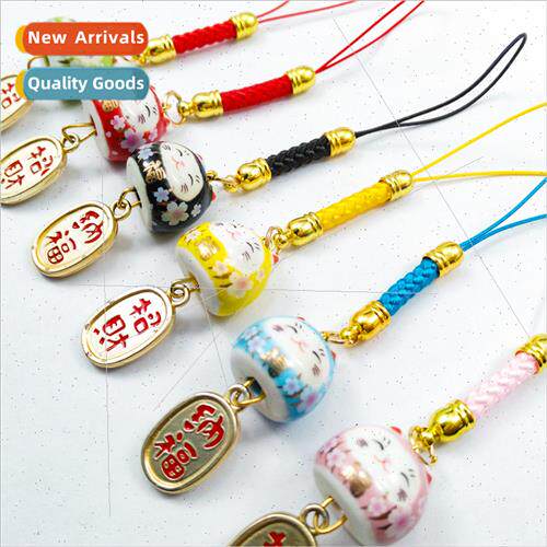Ceramic Fortune Cat Cell Phone Pendant Fortune Nafu Ceramic