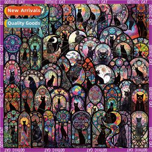 50 mysterious color mirror black cat waterprostickers retro