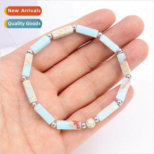 2023 Europe mple Natural Stone Cube Ball Mottled Beaded Brac