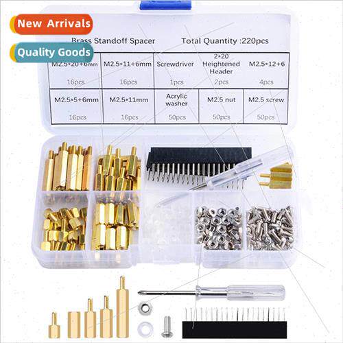 220PCS Nut  M2.5 Brass Spacer Hexagonal  Screw Nut Matching