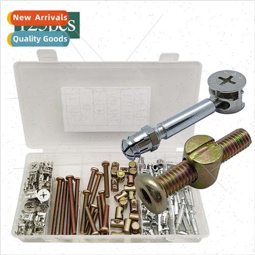 125pcs boxed 3-in-1 connectors closet cabinet latch eccentri