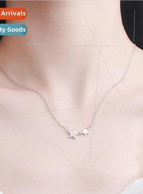Mori girl double star necklace female short collarbone neckl