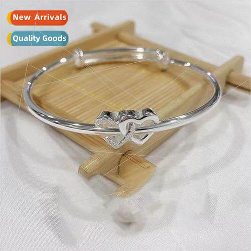 Double Love Heart Push-Pull Bracelet Alloy Heart Bracelet 适