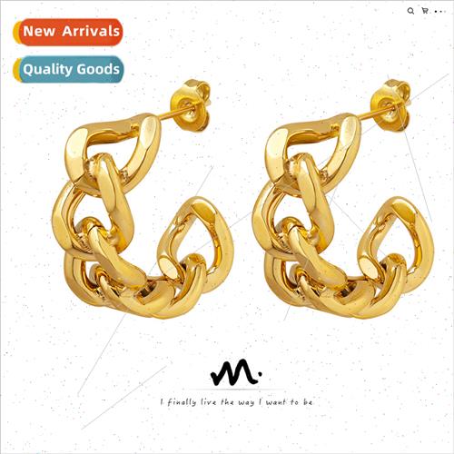 Europe ins niche fashion twist hollow C-shaped earrings tani
