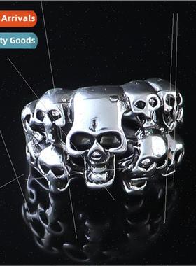 Hip Hop Punk Alloy Skull Frame Ring Set Hipster Vintage Loos