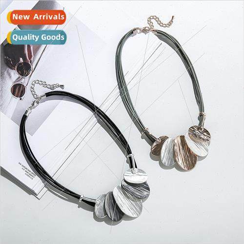 Europe popular collarbone chain geometric oval retro hundred