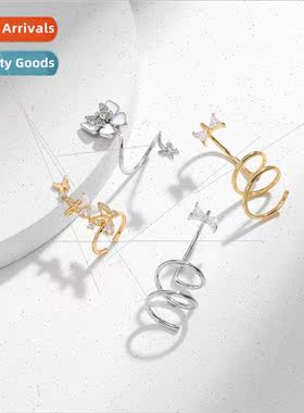 2023 spring summer new copper gold-plated zirconium butterfl