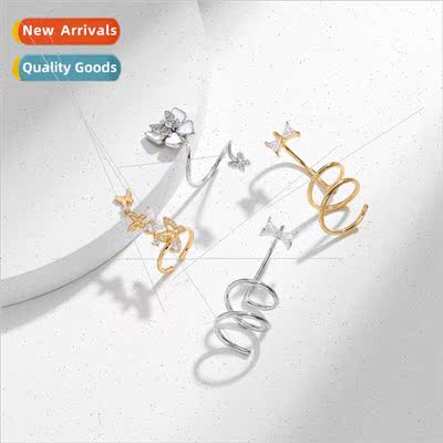 2023 spring summer new copper gold-plated zirconium butterfl