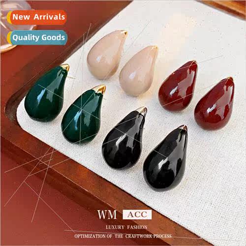 lver needle retro oil drop drop metal earrings simple fashio