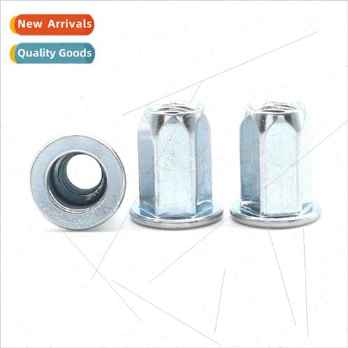 flat head hexagonal rivet nut wh blue zinc plating full hexa