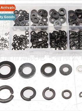280pcs Black Washers Flat Washers Spring Washers Combination