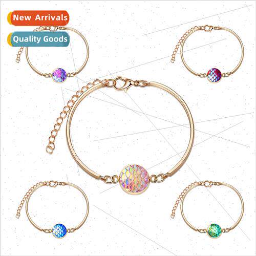 2020 lver Round Bracelet Multicolor Mermaid Love Bracelet Or
