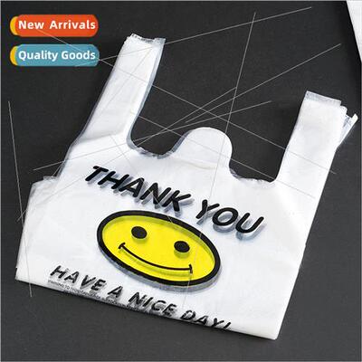Transparent Plastic Bags Smiley Vest Tote Bags Disposable Su